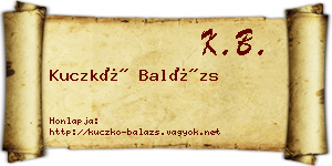 Kuczkó Balázs névjegykártya