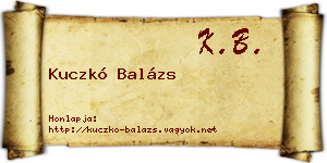 Kuczkó Balázs névjegykártya