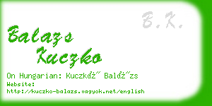 balazs kuczko business card